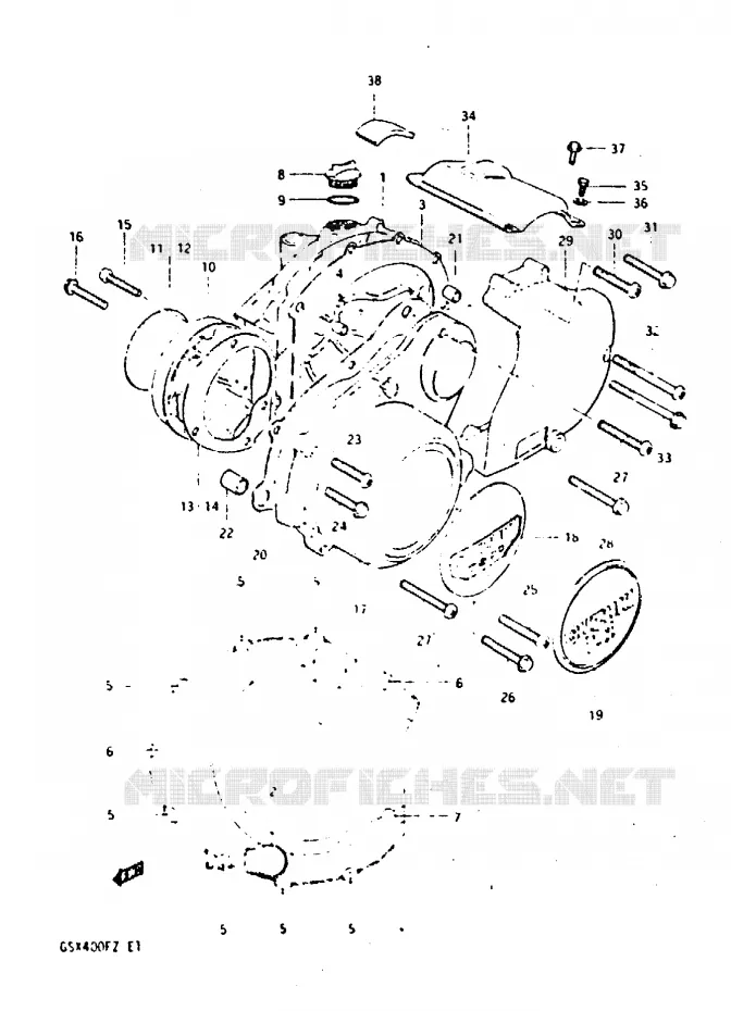 CRANKCASE COVER Suzuki MOTO 400 GSX 1982  GSX400FZ(X/Z)