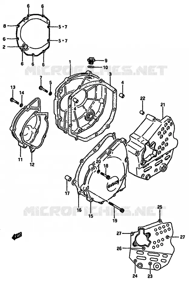 CRANKCASE COVER Suzuki MOTO 750 GSX-R 1986  GSX-750G(F/G/H) E34