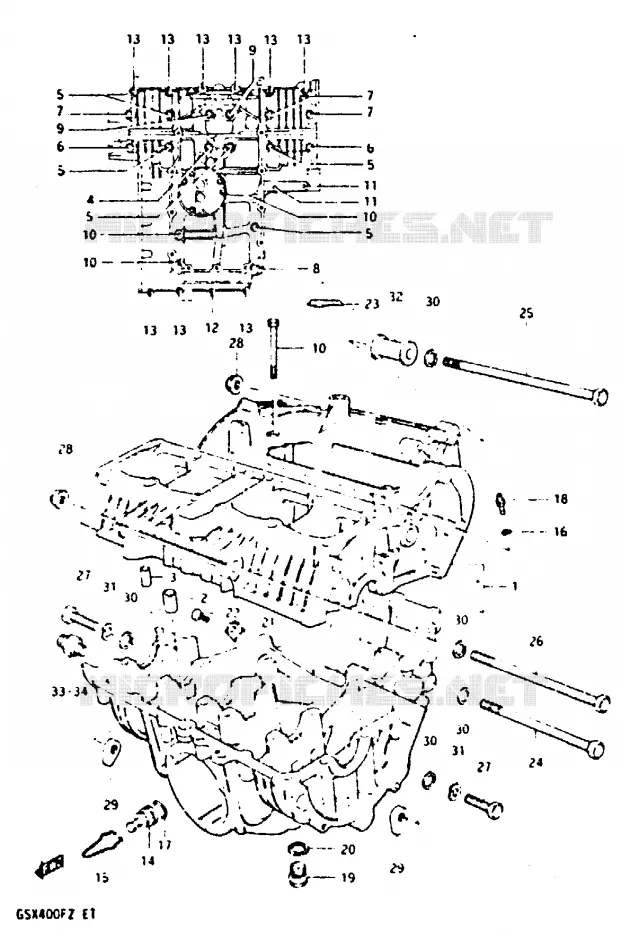 CRANKCASE Suzuki MOTO 400 GSX 1981  GSX400FX(X/Z)