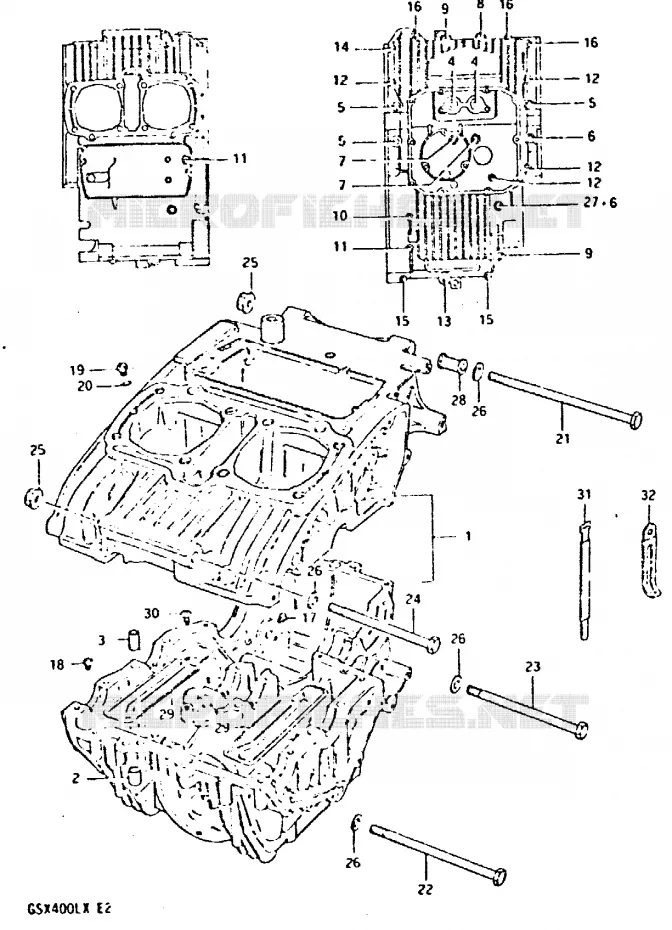 CRANKCASE Suzuki MOTO 400 GSX 1996  GSX400LT(T/X)