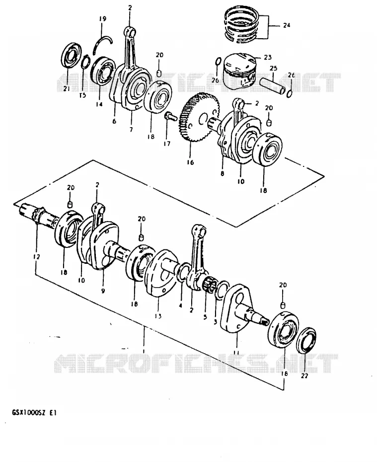 CRANKSHAFT Suzuki MOTO 1000 GSX 1982  GSX1000SZ