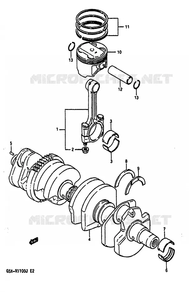 CRANKSHAFT Suzuki MOTO 1100 GSX-R 1988  GSX-R1100J(G/H/J)