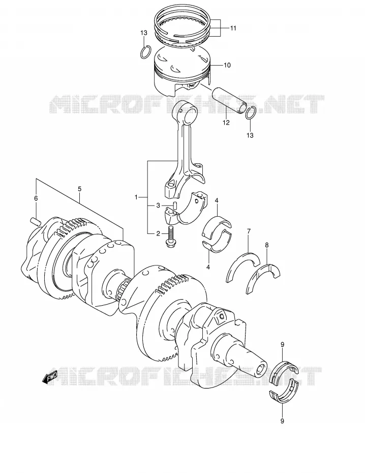 CRANKSHAFT Suzuki MOTO 1400 GSX 2002  GSX1400K2(E2)