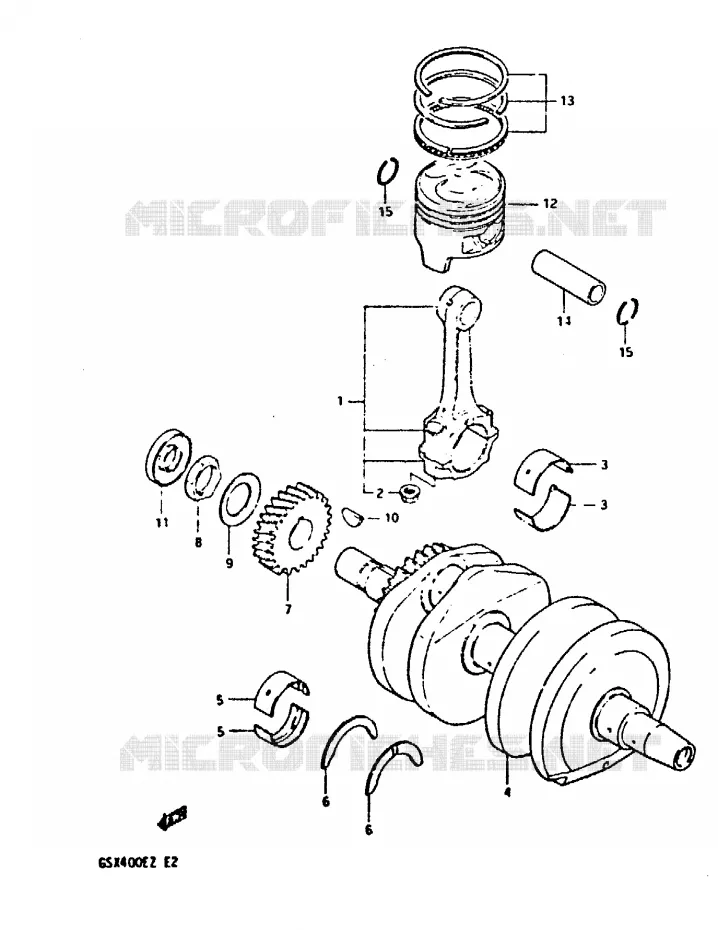 CRANKSHAFT Suzuki MOTO 400 GSX 1982  GSX400EZ