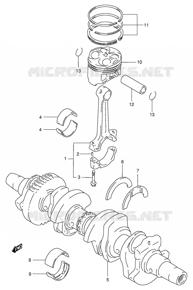 CRANKSHAFT Suzuki MOTO 400 GSX-R 1990  GSX-R400RL(E30)