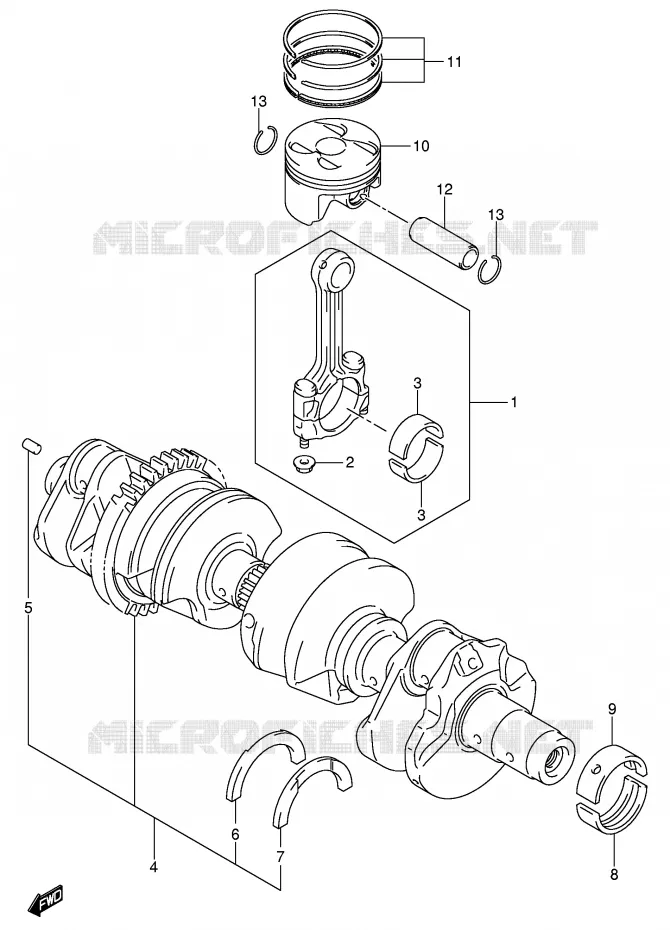 CRANKSHAFT Suzuki MOTO 650 BANDIT 2006  GSF650K6(E2)