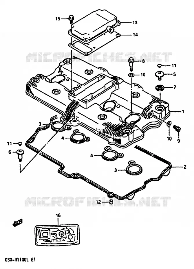 CYLINDER HEAD COVER Suzuki MOTO 1100 GSX-R 1989  GSX-R1100K(K/L)