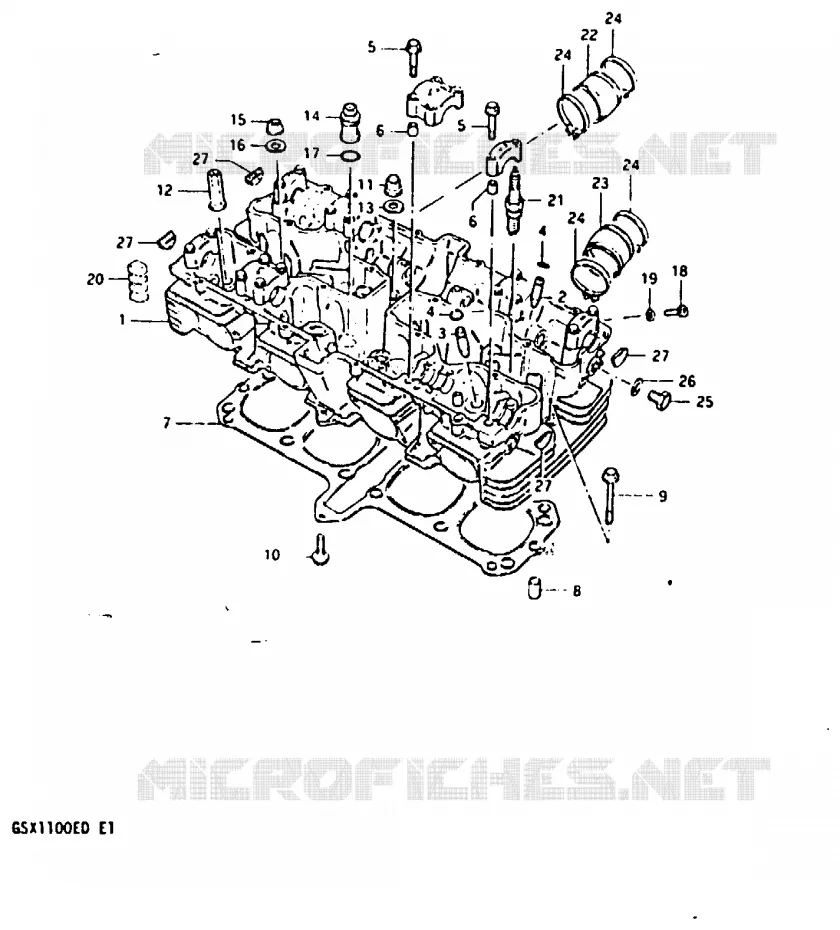 CYLINDER HEAD Suzuki MOTO 1100 GSX 1982  GSX1100Z(Z/D)