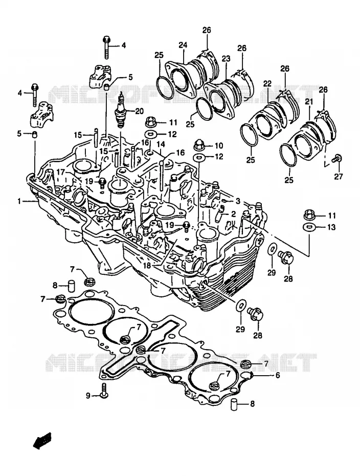 CYLINDER HEAD Suzuki MOTO 1200 BANDIT 2000  GSF1200SAY(T/V/W/X/Y)