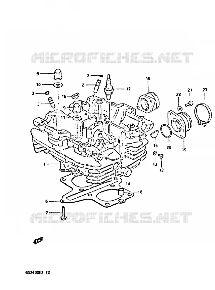 CYLINDER HEAD Suzuki MOTO 400 GSX 1982  GSX400EZ