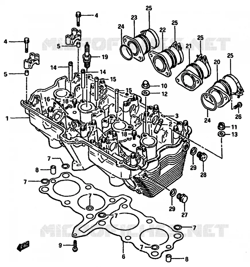 CYLINDER HEAD Suzuki MOTO 750 GSX-R 1986  GSX-750G(F/G/H) E34