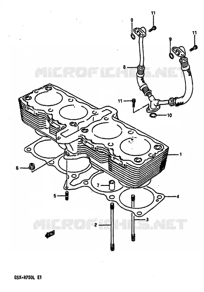 CYLINDER (MODEL J/K) Suzuki MOTO 750 GSX-R 1988  GSX-R750J(J/K/L)