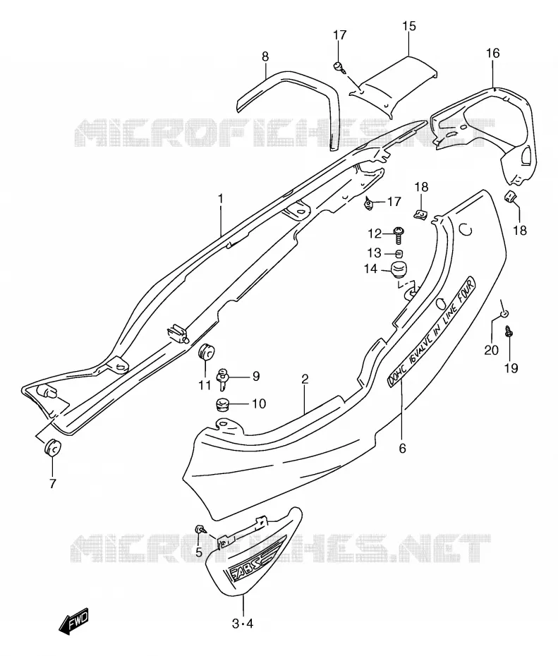 FAIRING (GSF1200SAV) Suzuki MOTO 1200 BANDIT 1996  GSF1200T(E2)