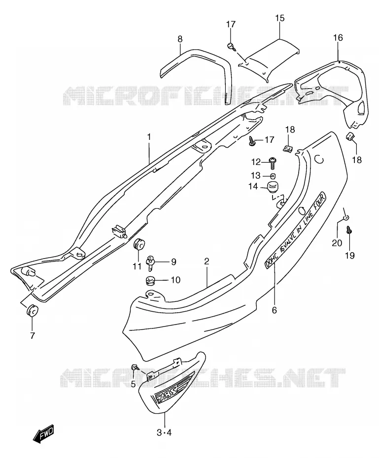 FAIRING (GSF1200SAW) Suzuki MOTO 1200 BANDIT 1999  GSF1200SAX(E2)