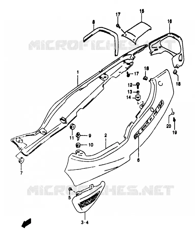 FAIRING (GSF1200SAW) Suzuki MOTO 1200 BANDIT 2000  GSF1200Y(T/V/W/X/Y)