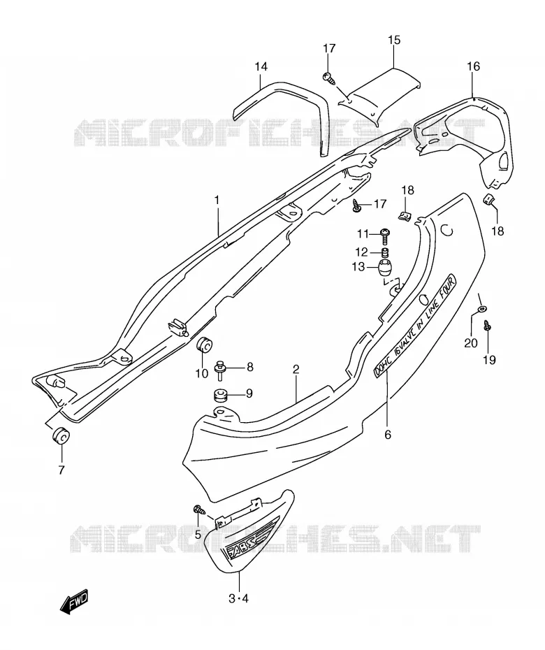 FAIRING (GSF1200SAX) Suzuki MOTO 1200 BANDIT 1997  GSF1200SAV(E2)