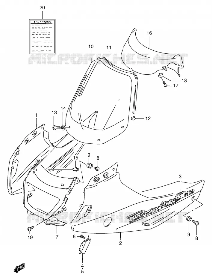 FAIRING (GSF1200SX/SAX) Suzuki MOTO 1200 BANDIT 1996  GSF1200ST(E2)