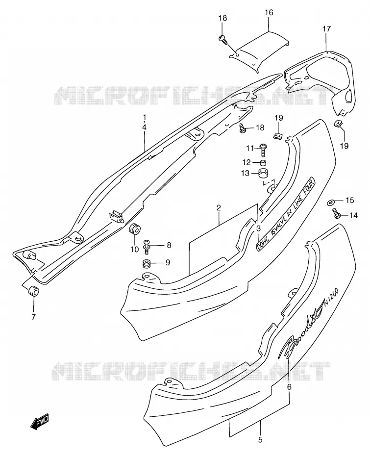 FAIRING (GSF1200V/SV) Suzuki MOTO 1200 BANDIT 1997  GSF1200V(E2)