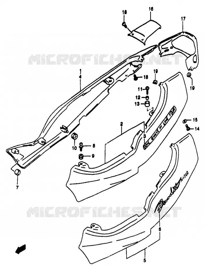FAIRING (GSF1200V/SV) Suzuki MOTO 1200 BANDIT 2000  GSF1200SAY(T/V/W/X/Y)