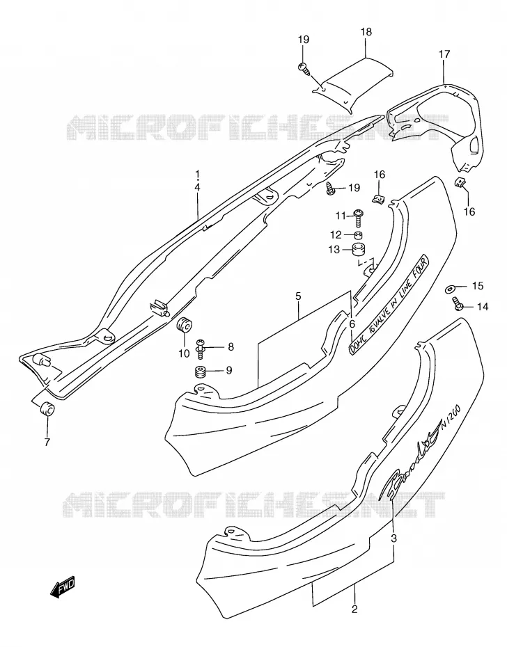 FAIRING (GSF1200X/SX) Suzuki MOTO 1200 BANDIT 2000  GSF1200Y(E2)