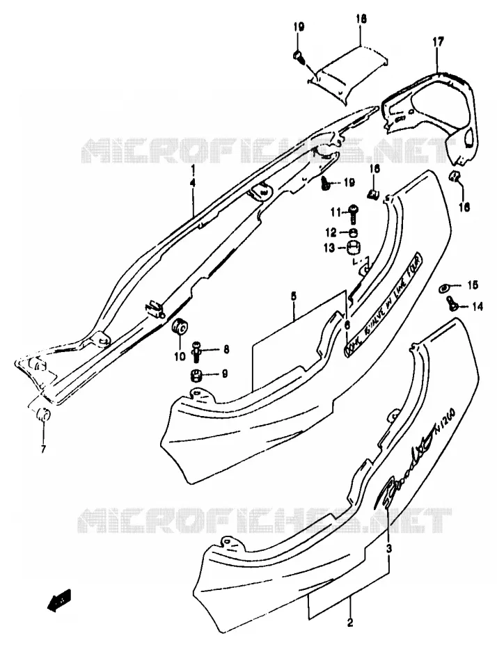 FAIRING (GSF1200Y/SY) Suzuki MOTO 1200 BANDIT 2000  GSF1200Y(T/V/W/X/Y)