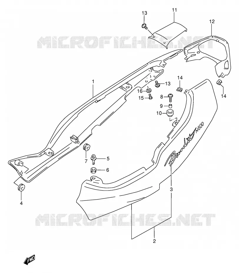 FAIRING (GSF600S/US/T/UT/V/UV) Suzuki MOTO 600 BANDIT 1999  GSF600UX(E2)