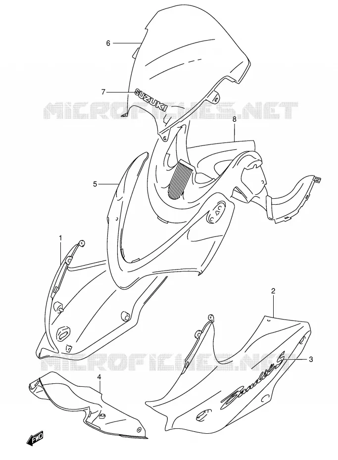FAIRING (GSF600SK3/SUK3) Suzuki MOTO 600 BANDIT 2003  GSF600SUK3(E2)