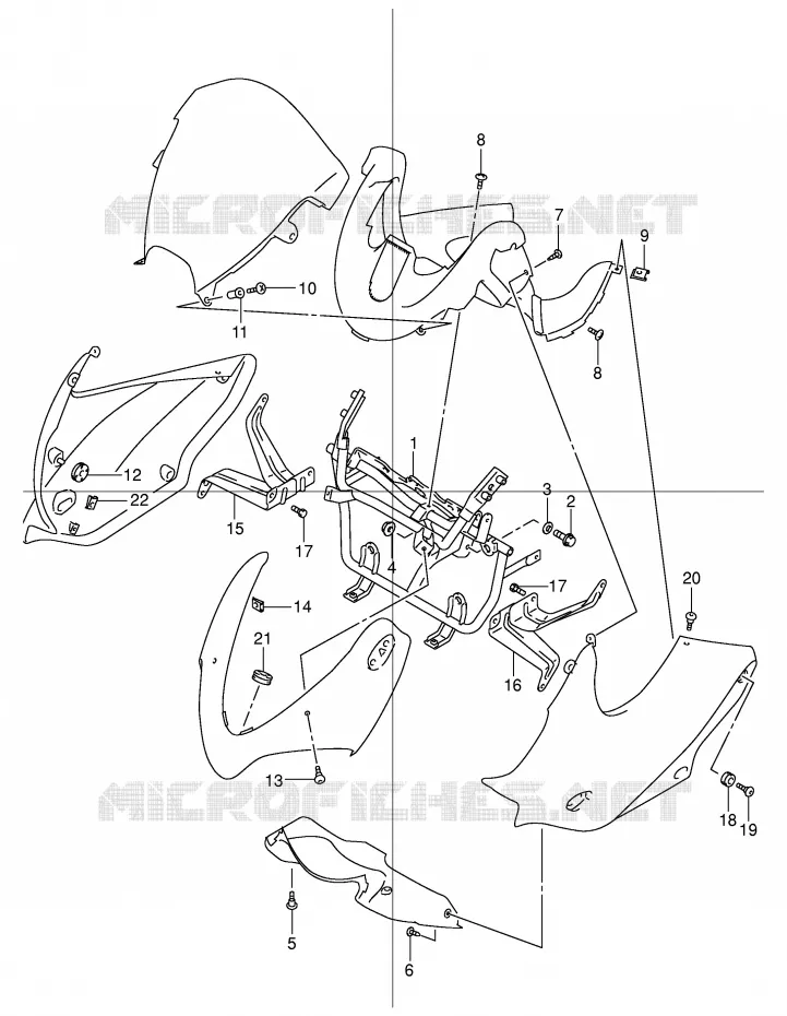 FAIRING INSTALLATION PARTS (WITH COWLING) Suzuki MOTO 600 BANDIT 2001  GSF600UK1(E2)
