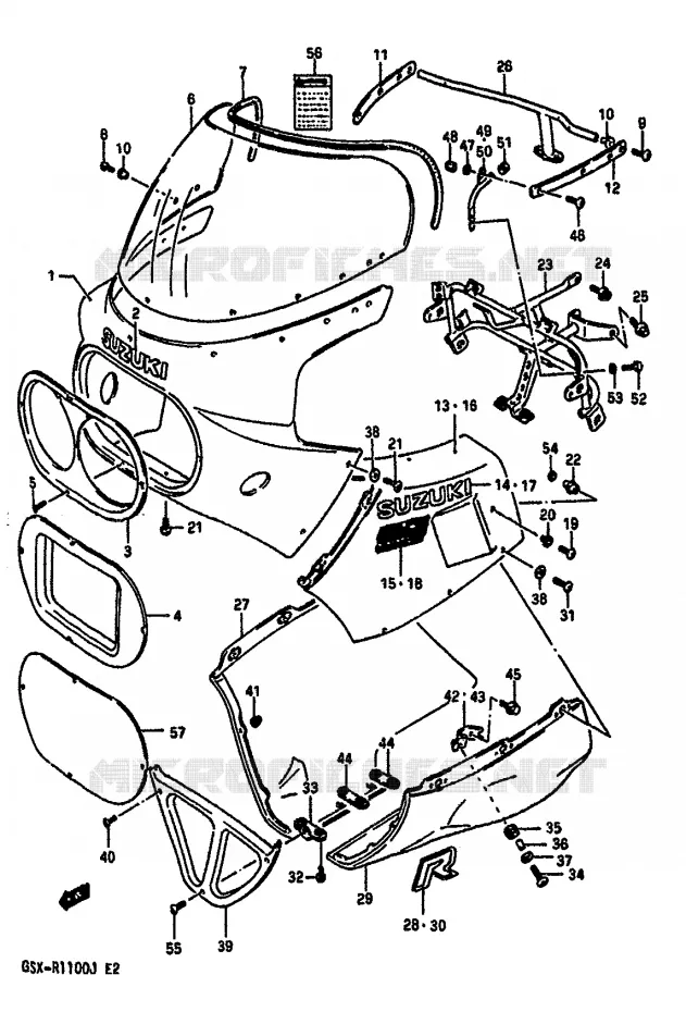 FAIRING (MODEL J,13Z) Suzuki MOTO 1100 GSX-R 1988  GSX-R1100J(G/H/J)