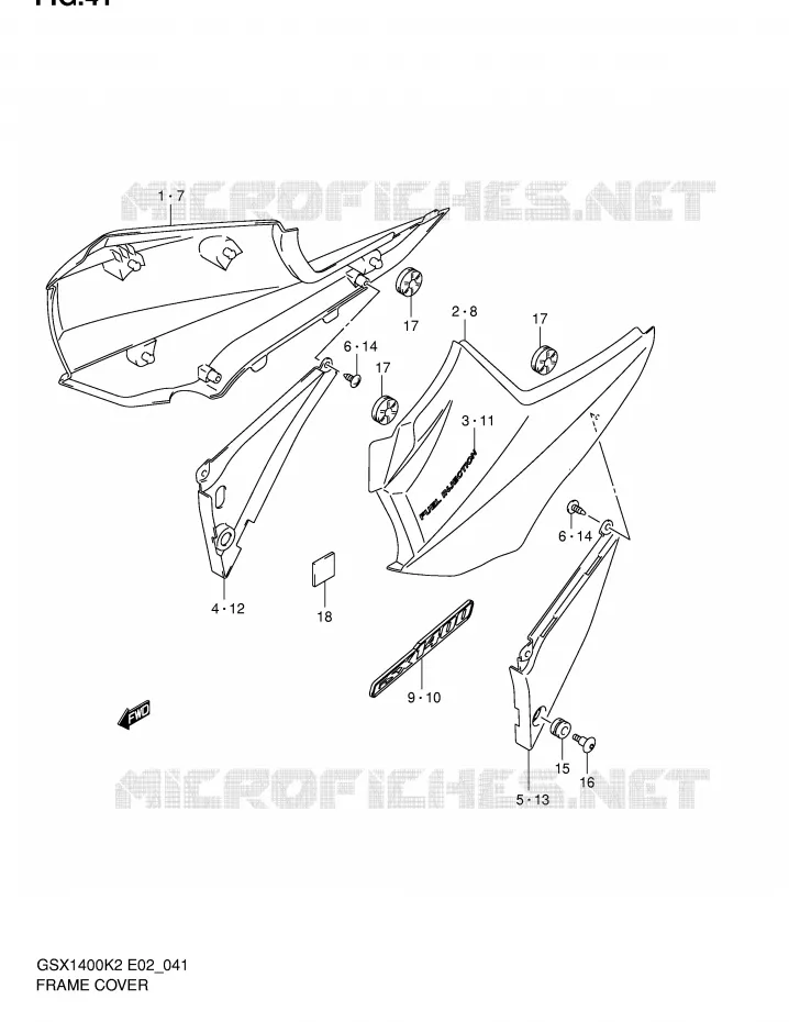 FAIRING (MODEL K2) Suzuki MOTO 1400 GSX 2004  GSX1400K4(E2)