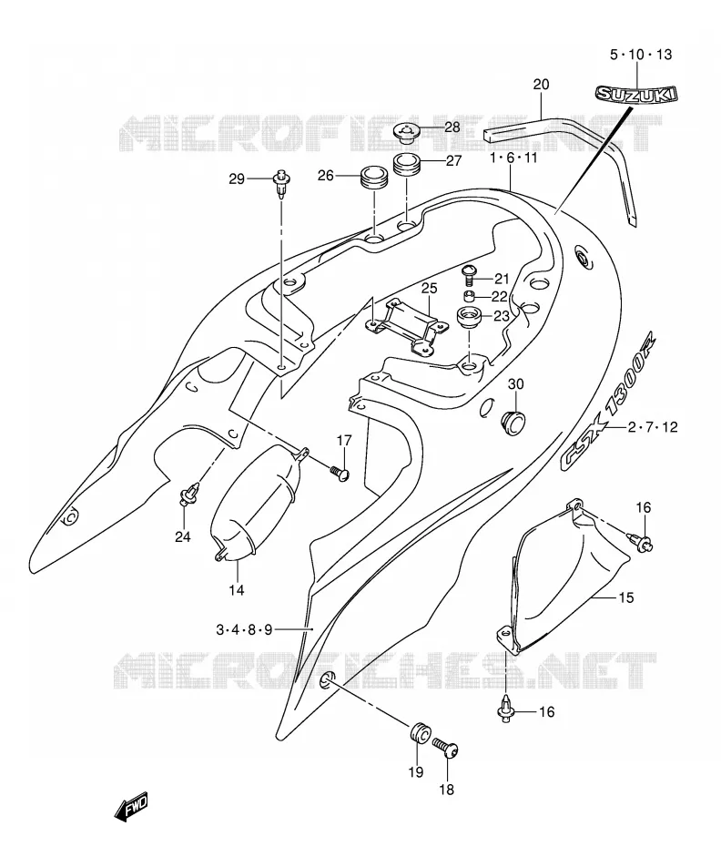FAIRING (MODEL K3) Suzuki MOTO 1300 HAYABUSA 2003  GSX1300RK3(E2)