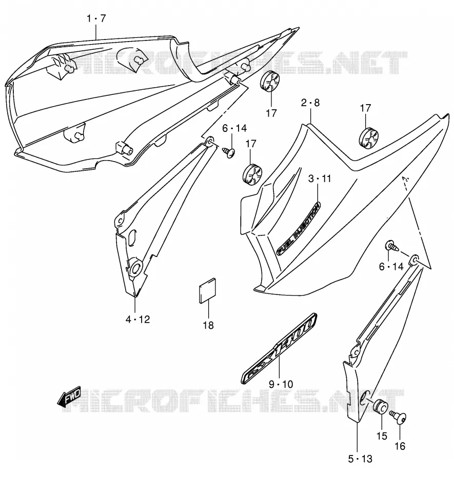 FAIRING (MODEL K3) Suzuki MOTO 1400 GSX 2005  GSX1400K5(E2)