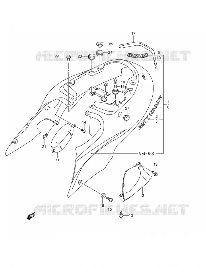 FAIRING (MODEL K4) Suzuki MOTO 1300 HAYABUSA 2005  GSX1300RU2K5(E2)