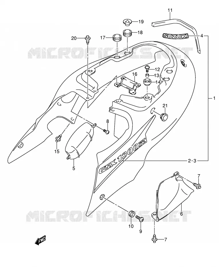 FAIRING (MODEL K5) Suzuki MOTO 1300 HAYABUSA 2006  GSX1300RK6(E2)