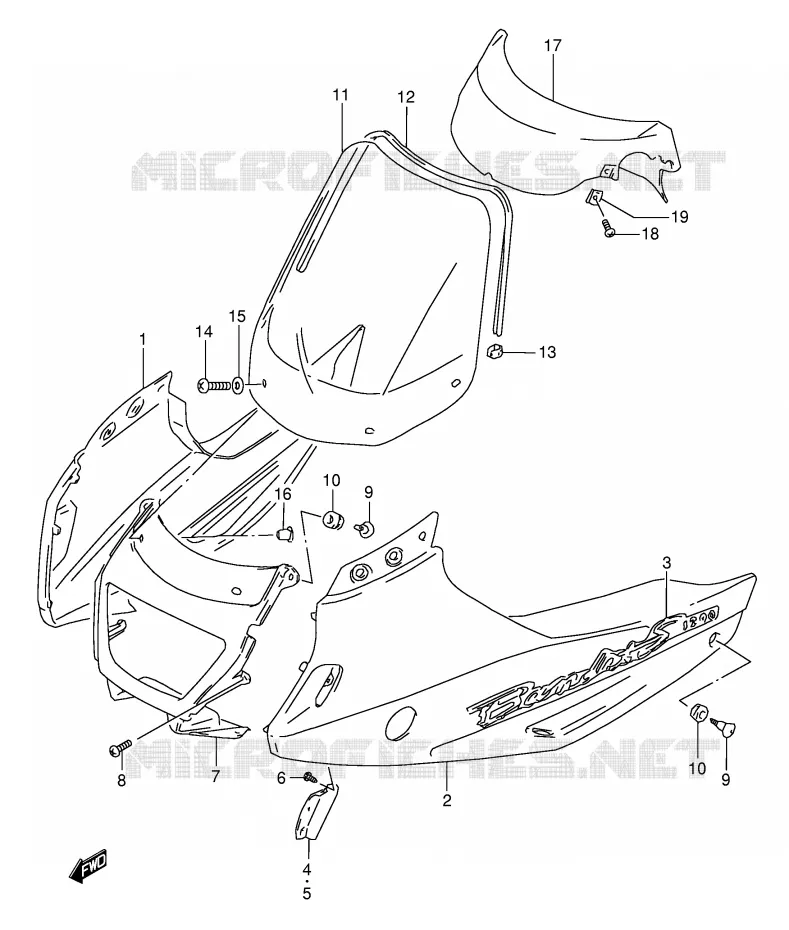 FAIRING (MODEL Y) Suzuki MOTO 1200 BANDIT 1997  GSF1200SV(E28)