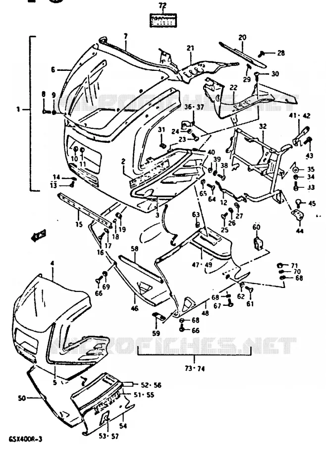 FAIRING Suzuki MOTO 400 GSX-R 1987  GSX-R400H