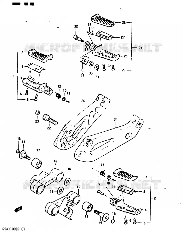 FOOTREST (MODEL D) Suzuki MOTO 1100 GSX 1983  GSX1100D(Z/D)