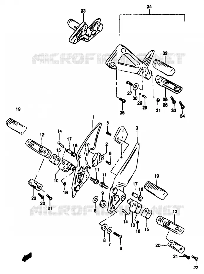 FOOTREST (MODEL T) Suzuki MOTO 1200 BANDIT 2000  GSF1200Y(T/V/W/X/Y)