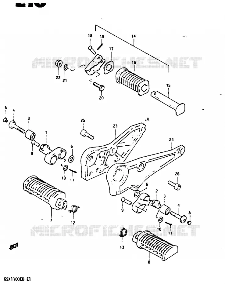 FOOTREST (MODEL Z) Suzuki MOTO 1100 GSX-E 1982  GSX1100EZ(Z/D)