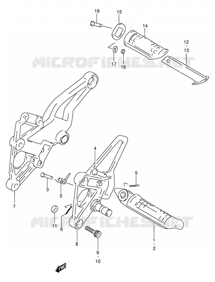 FOOTREST Suzuki MOTO 250 GSX 1996  GSX250FT(E24)