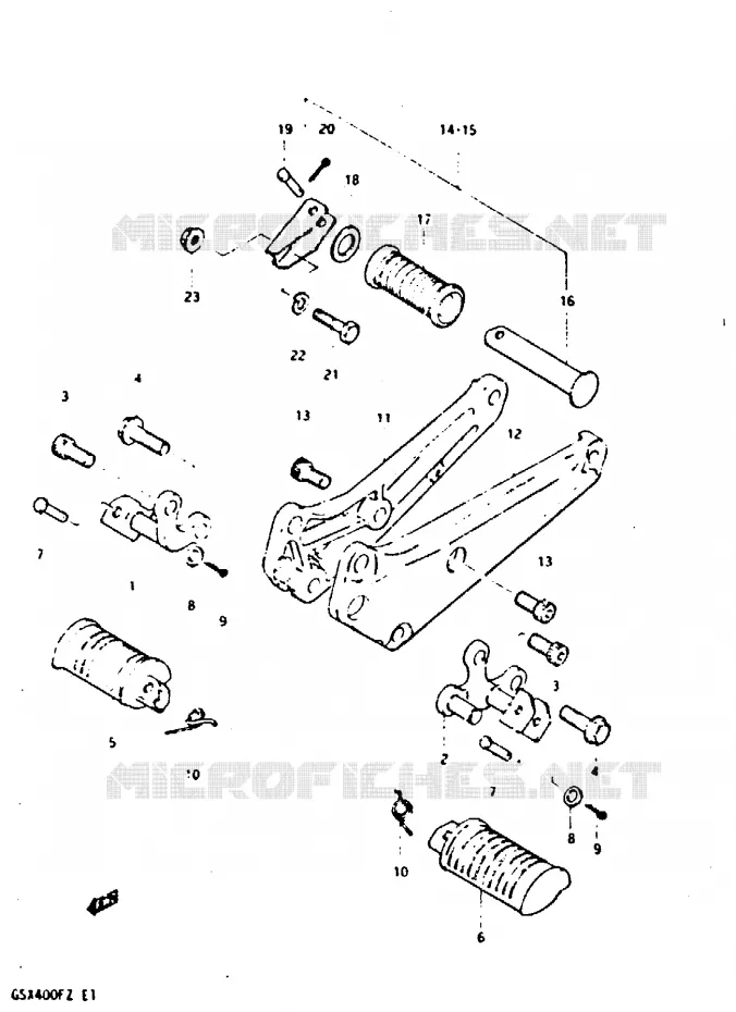 FOOTREST Suzuki MOTO 400 GSX 1981  GSX400FX(X/Z)