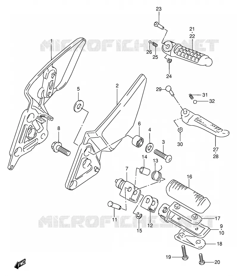 FOOTREST Suzuki MOTO 600 BANDIT 1999  GSF600SUX(E2)