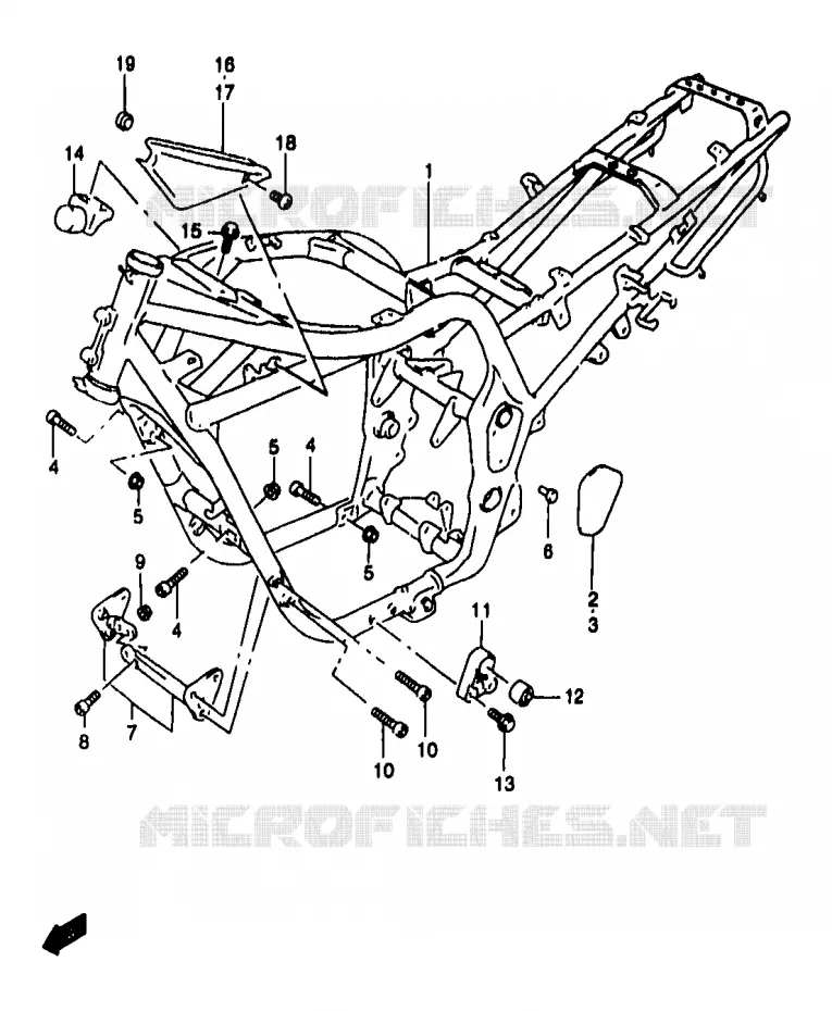 FRAME (GSF1200SAW) Suzuki MOTO 1200 BANDIT 2000  GSF1200SY(T/V/W/X/Y)