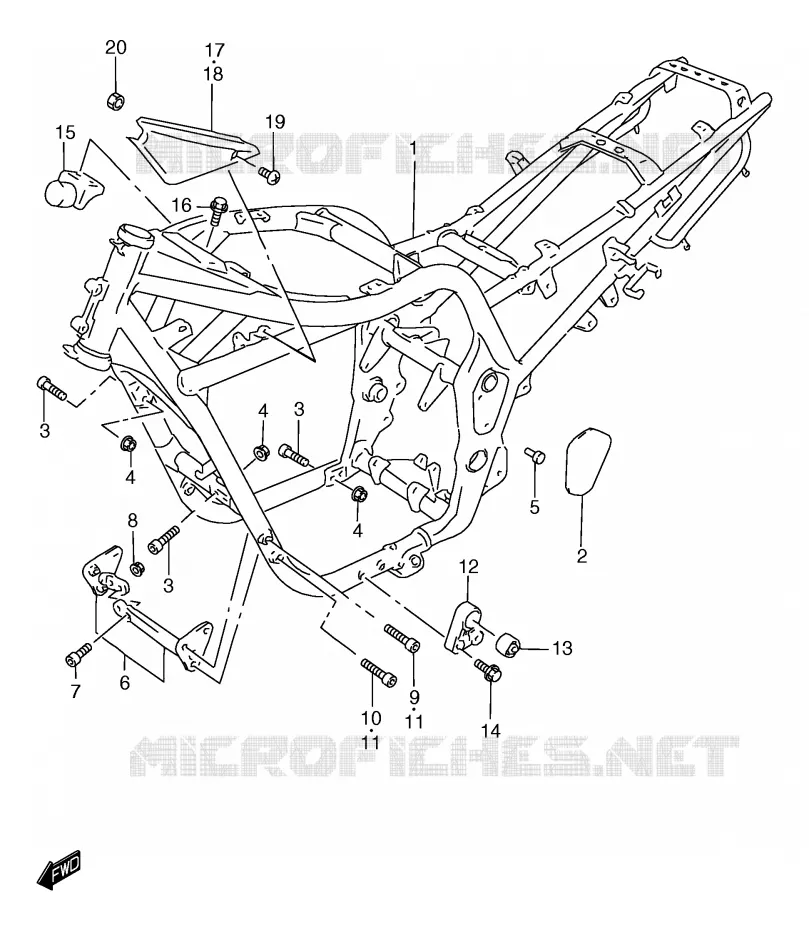 FRAME (GSF1200T/ST/V/SV) Suzuki MOTO 1200 BANDIT 1996  GSF1200T(E2)