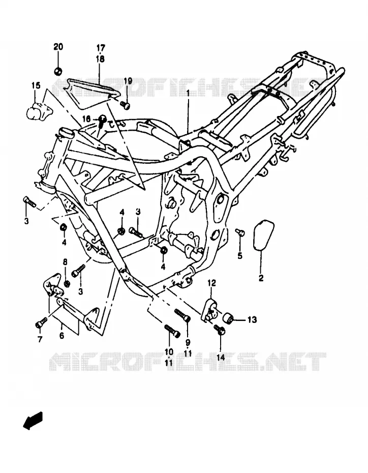 FRAME (GSF1200T/ST/V/SV) Suzuki MOTO 1200 BANDIT 2000  GSF1200SAY(T/V/W/X/Y)