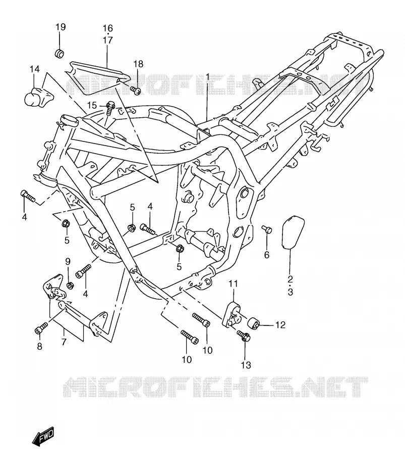 FRAME (GSF1200W/SW) Suzuki MOTO 1200 BANDIT 1999  GSF1200SAX(E2)