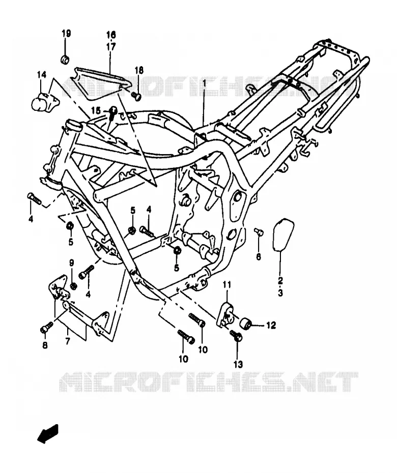 FRAME (GSF1200W/SW) Suzuki MOTO 1200 BANDIT 1999  GSF1200X/GSF1200SX/GSF1200SAX