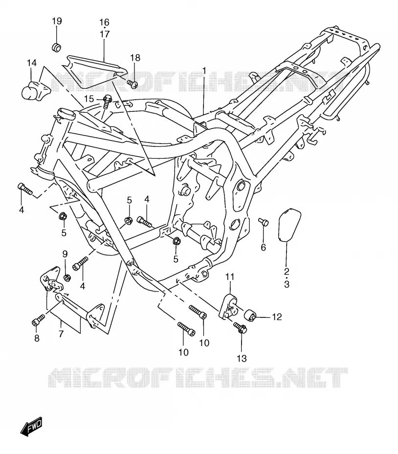 FRAME (GSF1200X/SX) Suzuki MOTO 1200 BANDIT 1998  GSF1200SAW(E2)