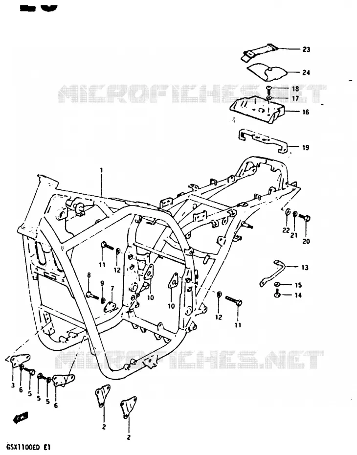 FRAME Suzuki MOTO 1100 GSX-E 1982  GSX1100EZ(Z/D)