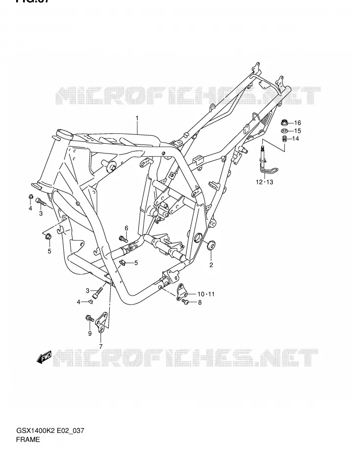 FRAME Suzuki MOTO 1400 GSX 2005  GSX1400K5(E2)